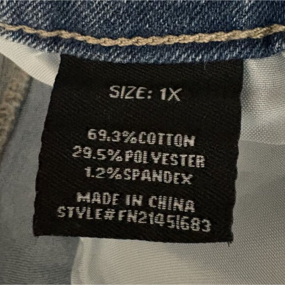 Women's Slit Front Denim Maxi Skirt Size 1X Blue Light Wash Preppy Trendy - Picture 4 of 8